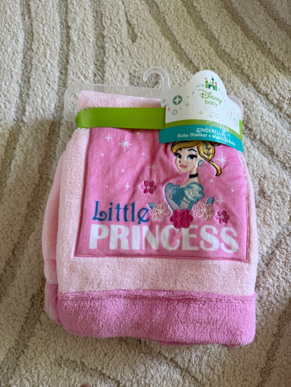 Disney Pink Cinderella "Little Princess" Baby Blanket